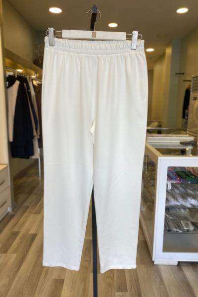 BM İstanbul Beli Lastikli Eşofman Beyaz