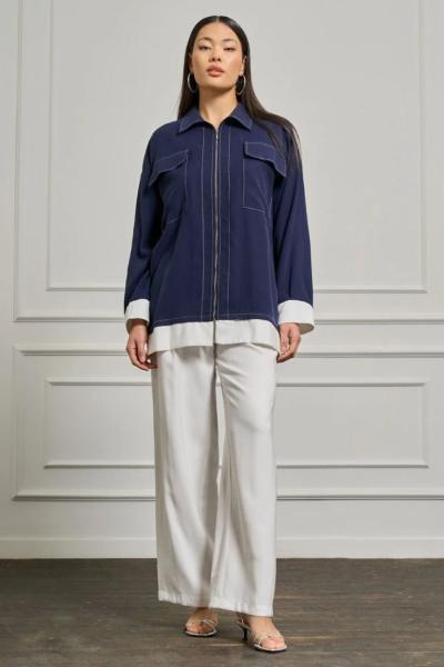 BM İstanbul Cotton Bol Paça Pantolon Beyaz