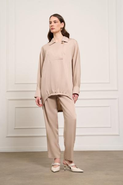 Mascara Beli Lastikli Pantolon Taş Rengi