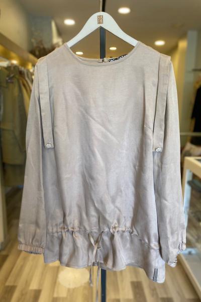 Mascara Mascara Beli Lastikli Bluz Bej