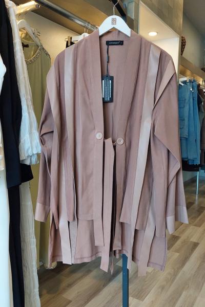 Ceremony 2026 KIŞ Anjelik Önden Bağlamalı Saçaklı Ceket Ten Rengi