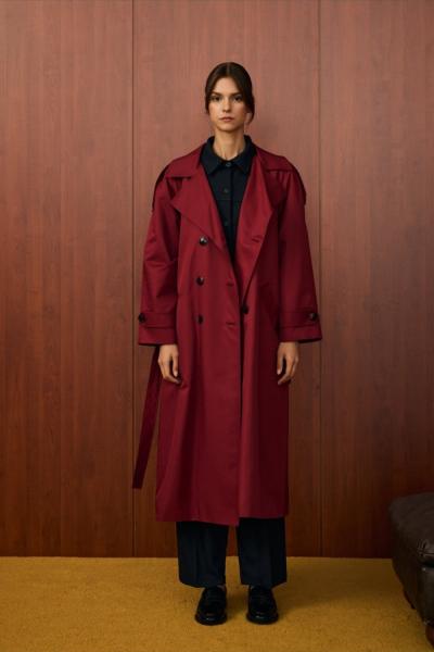 Merwish 2026 Yaz Lizbon Trençkot Bordo