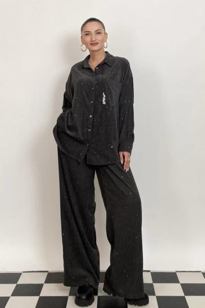 Ceremony 2026 KIŞ Queen Kadife Takım Gri