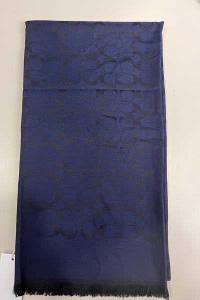 SADE Coach Monogram Desen Şal Koyu Lacivert