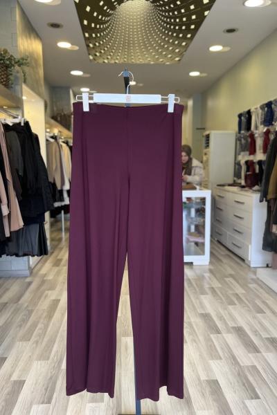 Ceremony 2026 KIŞ Beli Düz Lastikli Bambu Pantolon Bordo