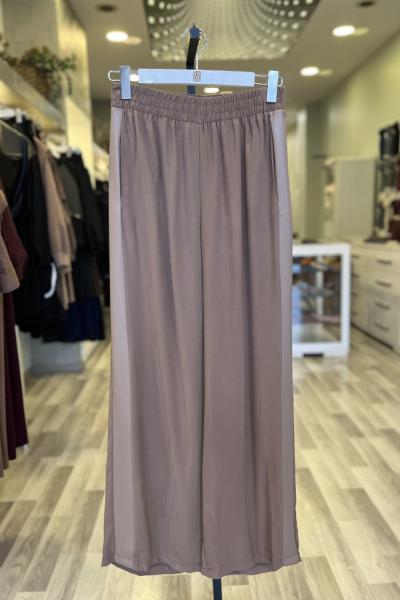 Ceremony 2026 KIŞ Anjelik Beli Lastikli Yanları Deri Şeritli Pantolon nude