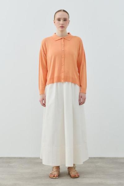 Merwish 2026 Yaz Basic Hırka Turuncu