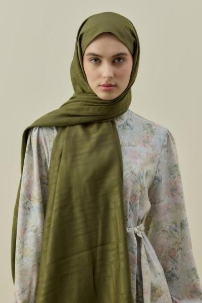 Merwish 2026 Yaz Royal Modest Şal Haki