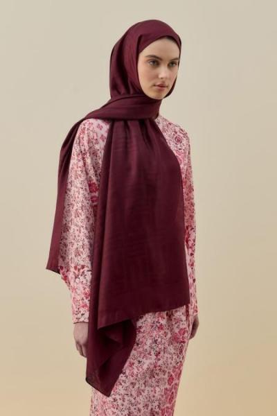 Merwish 2026 Yaz Royal Modest Şal Bordo