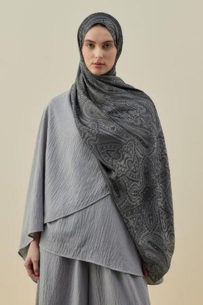 Merwish 2026 Yaz İconic Şal Gri