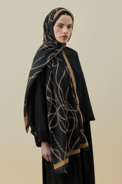 Merwish 2026 Yaz Crown Şal Siyah