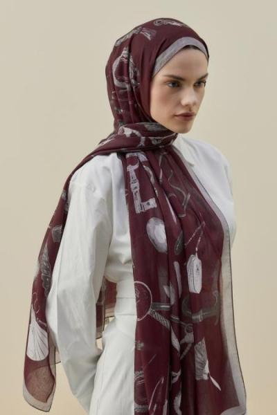 Merwish 2026 Yaz Luxe Minimal Şal Bordo