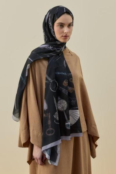 Merwish 2026 Yaz Luxe Minimal Şal Siyah