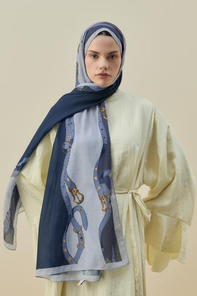 Merwish 2026 Yaz Mirage Şal İndigo