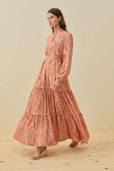 Merwish 2026 Yaz Bloom Elbise Oranj