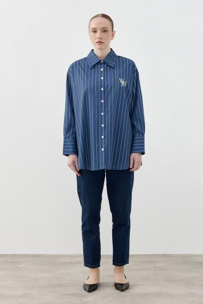 Merwish 2026 Yaz Old Retro Gömlek Lacivert