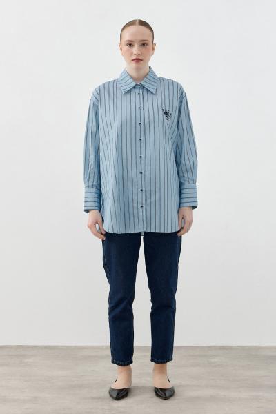 Merwish 2026 Yaz Old Retro Gömlek Bebe Mavisi