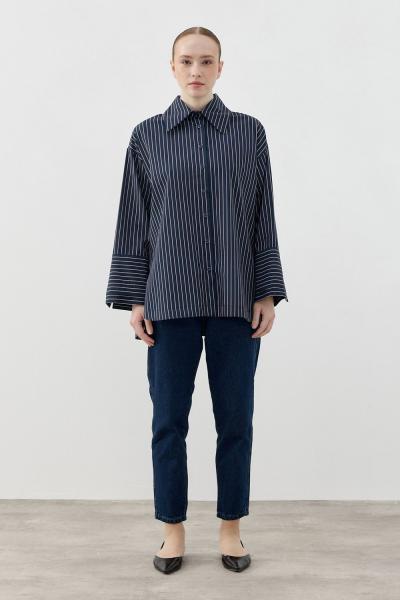 Merwish 2026 Yaz Poplin Gömlek Lacivert