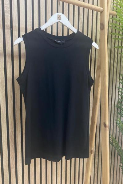 Ceremony Kolsuz Bambu Kısa Bluz Siyah