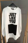 Ceremony Just Like You İki İplik Baskılı Sweatshirt Beyaz Siyah